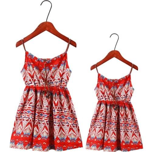 Family Matching Clothes Look Mom Baby Mommy and Me Dresses Clothes Girls Toddlers Outfits Ethnic Style Mother Daughter Dress