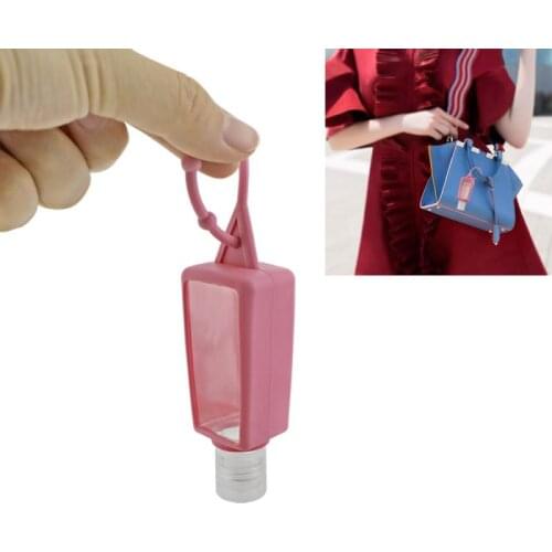 30ml Silicone Mini Hand Sanitizer Hand Gel Holder Refillable Hook Empty Squeeze Bottles Portable Travel Soap Dispenser Bottle