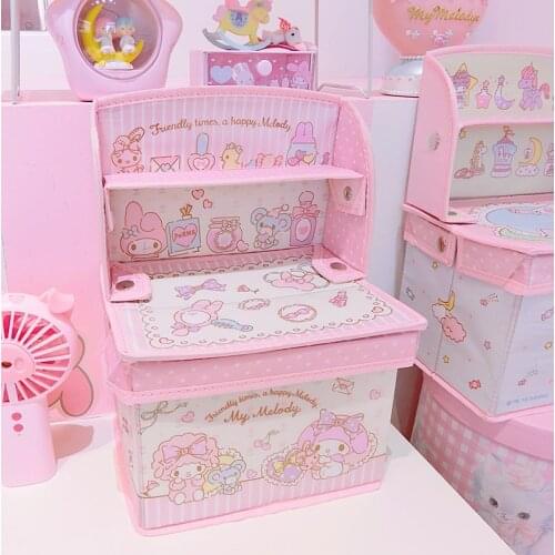 Cartoon Shelf Foldable Storage Box Action Figure Makeup Table Organizer Sundries box