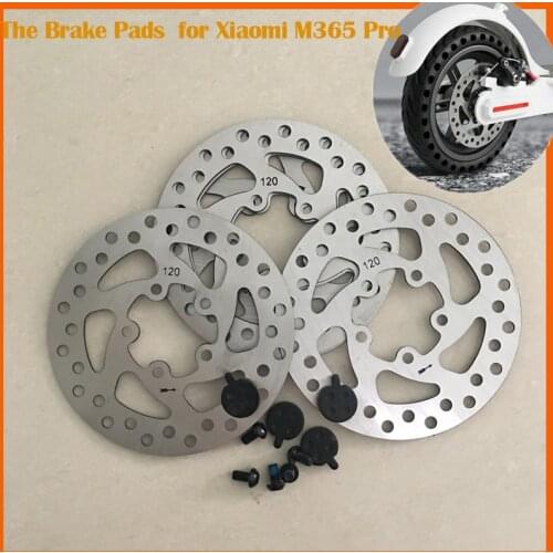 120mm Brake Disc 2pcs Brake Pad Srew Kit For Xiaomi M365 Pro Electric Scooter Accessories Disc Brake Pad For Mi 365 Scooter Part