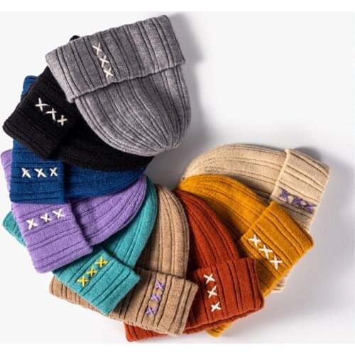 Winter Knitted Hat Unisex New Fashion Casual Woolen Women Hat Warm Soft Trendy Hat Kpop Style Wool Beanie Elegant All-match Hat