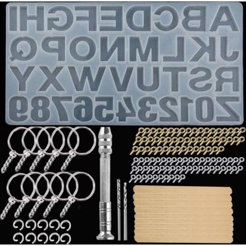 1 Set Crystal Epoxy Resin Mold Alphabet Letter Number Pendants Casting Silicone Mould DIY Crafts Jewelry Making Tools