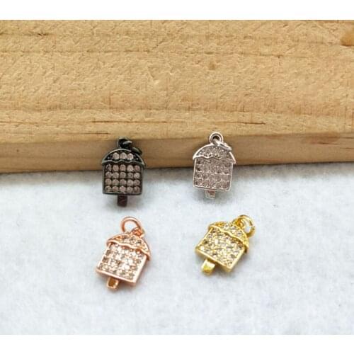 10 Pieces Tiny CZ crystal Charm Jewelry CZ zircon Stone Micro pave Pendant Finding DIY necklace for women PD939