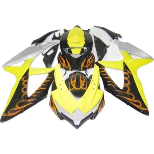 100% Fit Injection Fairings for SUZUKI GSXR 600 750 2008 2009 2010 Yellow Black Grey Fairing kit GSXR600 GSXR750 08 09 10 PL419
