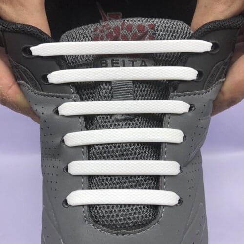 12pcs/16pcs Elastic Silicone Shoelace Practical Fashionable Men Women Lazy Hammer Type Shoe laces Sneakers No Tie Shoelaces