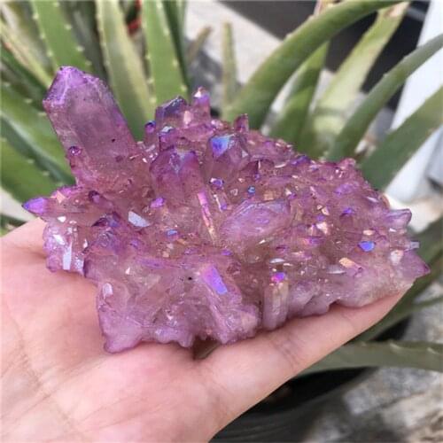 150g Natural and beautiful purple electroplated quartz