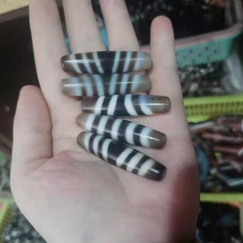1pcs/lot high-grade high-quality line agate dzi brown black and white permeated folk-custom accessories gem jewelry diy Quaint