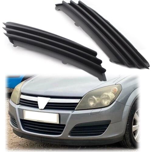 2Pcs Car Front Bumper Fog Lamp Lower Grille RH+LH For OPEL VAUXHALL ASTRA H 2004 2005 2006 2007 1400307 1400308