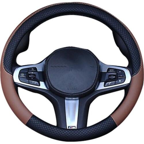 38cm Car Steering Wheel Cover, Universal Leather Steering Wheel Cover, Fit for All 99% Car Models Accessories