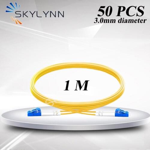 50PCS 1 Meter Length LC/UPC-LC/UPC DX 3.0mm SM G652D/G657A1/G657A2 Fiber Optic Patch Cord With Yellow LSZH Jacket