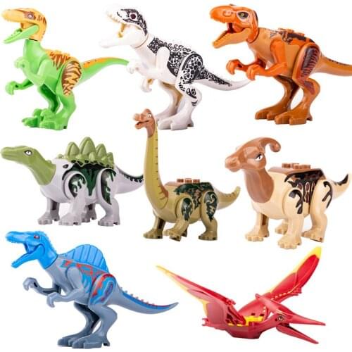 8pcs/set Jurassic World Park Dinosaurs Building Blocks Mini Dinosaurs Bricks Figures Kids Baby Toys For Children