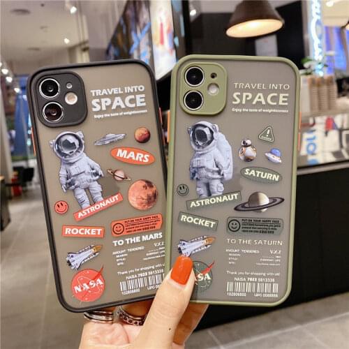 Astronaut Pattern Phone Case For Apple iPhone 12Mini 11ProMax X XS XR 8 7 Plus SE2020 All-Inclusive Shockproof Soft Cover