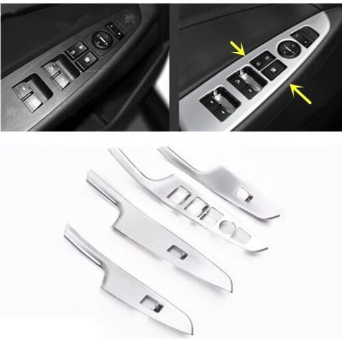 For Hyundai Tucson 2015 2016 2017 2018 Car Styling Door Window Glass Interior Panel Armrest Lift Switch Button Trim Frame 4pcs