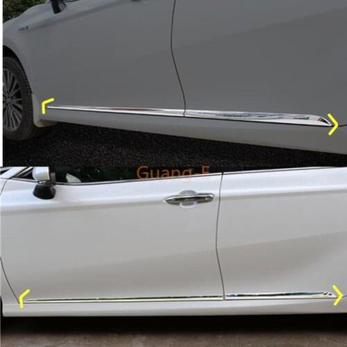 For Toyota New Camry XV70 2017 2018 2019 2020 2021 Side Door Body Trim Strip Molding ABS Chrome Stream Lamp Panel Bumper Hoods