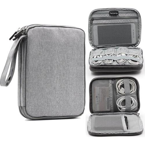 Double Layer Electronic Gadget Storage Bag Travel Digital Accessories Organizer Pouch for HDD USB Data Cable Power Bank Earphone