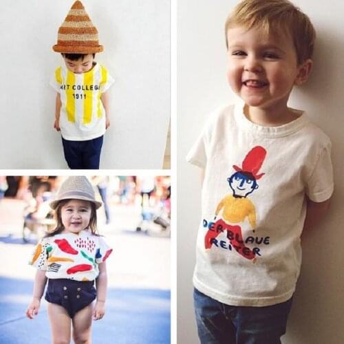 Cartoon Graffiti Boys Girls T-shirt New 2021 Summer Baby Clothes Short-sleeve Toddler T Shirts Kids Clothing ropa bebes Cute