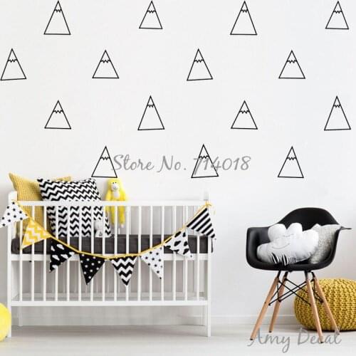 Geometric Triangle Mountain Wall Decals Minimalist Wall Decor Nordic Style Cute Tribal Wall Stickers for Kids Room Vinyl A858