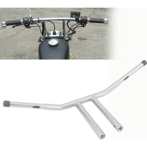 Chrome Steel 12" Rise Street Slammer 1" T-bar H-bar Handlebar For Harley Dyna Softail FLD FXDB FXDF FLHR FLHRC Universal