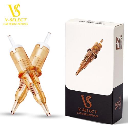 EZ V-Select Tattoo Cartridge Needles #10 0.30mm Bugpin Round Liner for Cartridge Tattoo Machine Tattoo Grips 20 pcs/Box