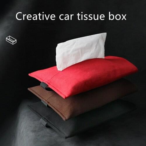 Creative Car with Suede Tissue Box Car Drawer Box Hanging Armrest Storage Organizer Auto Fixed Paper Holder Interior Accessories