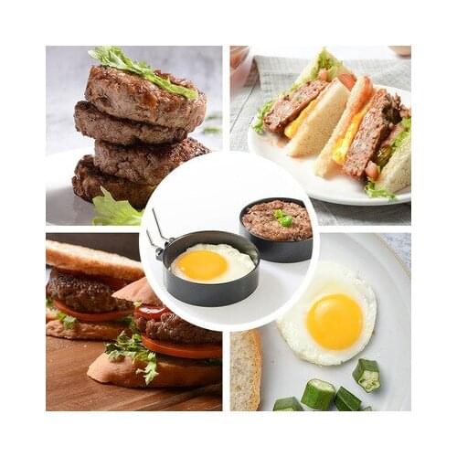 Creative thickened stainless steel non-stick coating round omelette home kitchen gadget burger Patty mold kitchen gadgets 2021