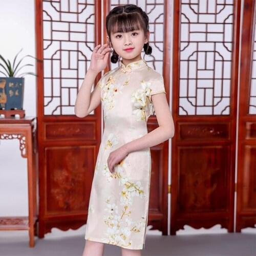 2020 summer baby girl print floral kids girl cheongsam dresses