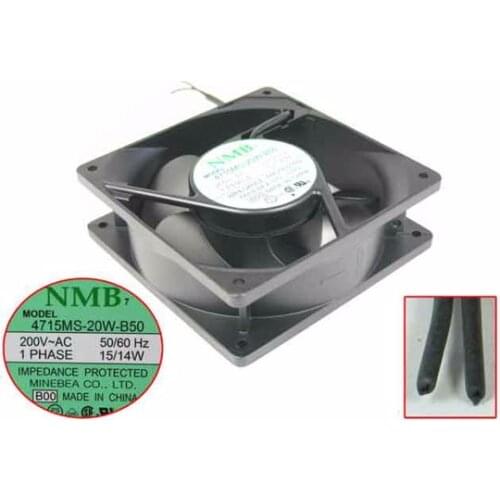 NMB-MAT 4715MS-20W-B50 AC 200V 15W 120x120x38mm 2-wire Server Cooling Fan