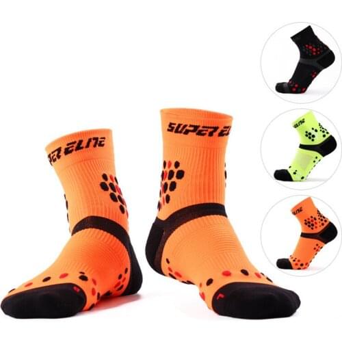 Marathon Running Socks Sports orange green Football jogging Cycling Men Women Anti Slip Breathable Moisture Wicking Thick socks