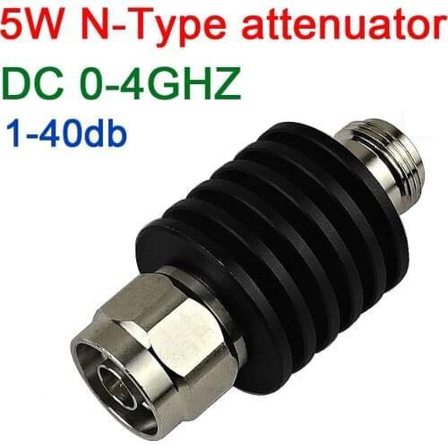 Male to female 5W N-Type RF Coaxial fixed attenuator 1db 2db 3db 5db 6db 10db 15db 20db 30db 40dB DC 0-4GHz