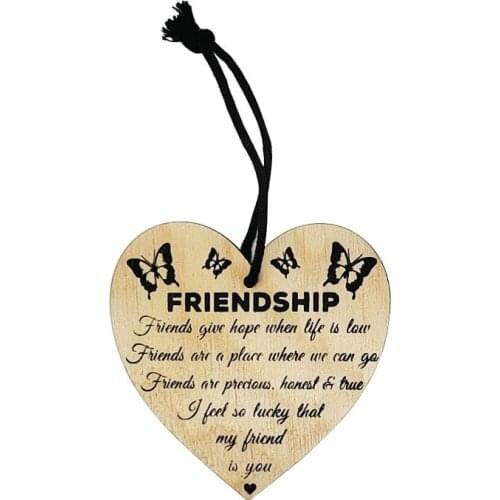 Christmas Pendant Heart Letter Wood Crafts Santa Christmas Tree Decorative Family Blessing