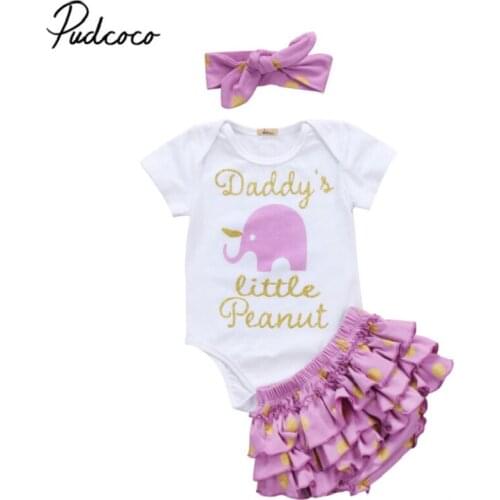 Casual Cotton Newborn Kids Infant Baby Girls Outfit Clothes Short Sleeve Jumpsuit Bodysuit+Pants Set