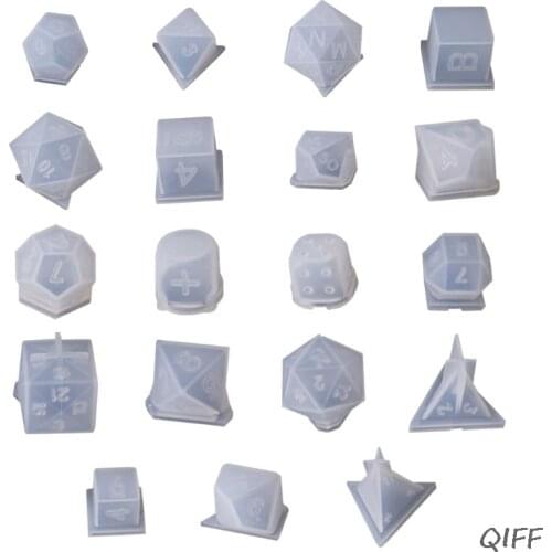 DIY Crystal Epoxy Mold Dice Fillet Shape Multi-spec Digital Game Silicone Mould