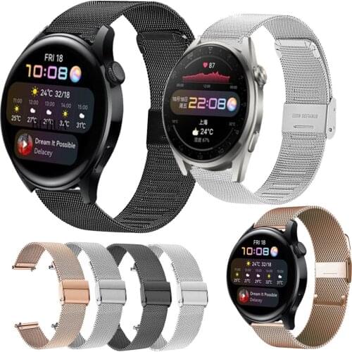 BEHUA Milanese Steel Watchstrap For Huawei Watch 3 / 3 pro Watchband Metal Wristband For Huawei Watch 2 pro / GT 2 46mm Bracelet