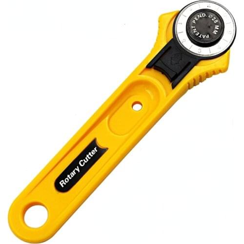 Rotary Cutter + 5pcs Spare Blades Fit Olfa Dafa Fiskars Rotary Cutter Fabric Paper Circular Cutting Patchwork Craft Leather 28mm