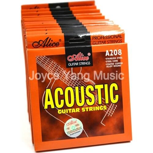 10 Sets of Alice A208 Acoustic Guitar Strings Phosphor Bronze Color Alloy Wound Strings 1st-6th Free Shipping Wholesales