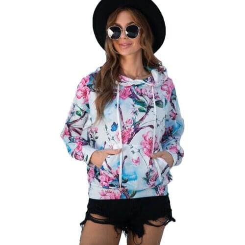 Print Hooded Pocket Oversized Hoodies Women 2021 Autumn Winter Casual Loose Long Sleeve Female Sweatshirt