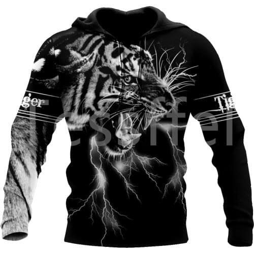 Tessffel Animal Tiger Hunting Tattoo Art Wild Beast NewFashion Tracksuit 3DPrint Men/Women Streetwear Casual Pullover Hoodies A2