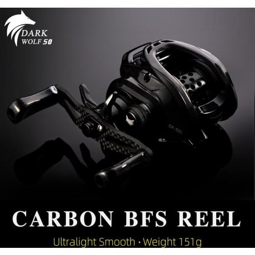 TSURINOYA DARK WOLF 50 151g BFS Finesse Ultralight Fishing Reels Ajing Carbon Saltwater Baitcasting Reel For Perch Tilapia Trout