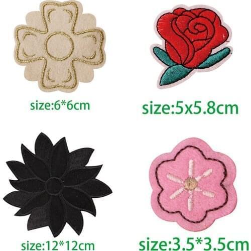 Fashion Rose Cherry Blossoms icon Embroidered Applique Patches for Clothing DIY Iron on Badge on the Backpack
