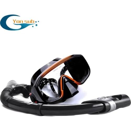 Adult men and women Tempered Glass Full Dry Breathing Tube With Automatic Adjustment Side Buckle Diving Masks