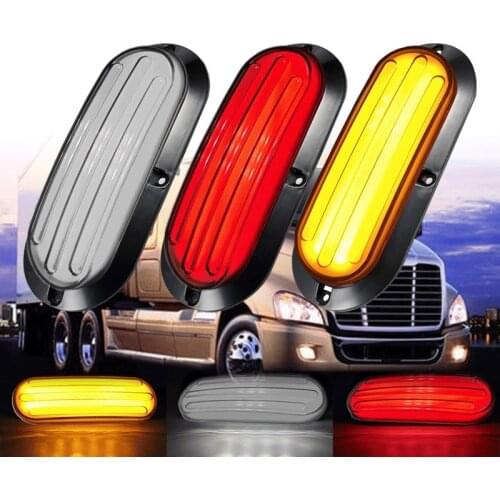 2Pcs 12V/24V 74LEDs Car Trailer Truck Tail Light Rear Taillight Stop Brake Lights Turn Signal Indicator Lamp for Bus Van Caravan