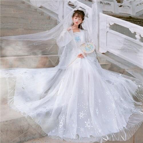 Ancient Traditional Chinese Woman Elegant Hanfu Dress Fairy Stage Flok Dance Costume Retro Tang Dynasty Womens Hanfu Summer