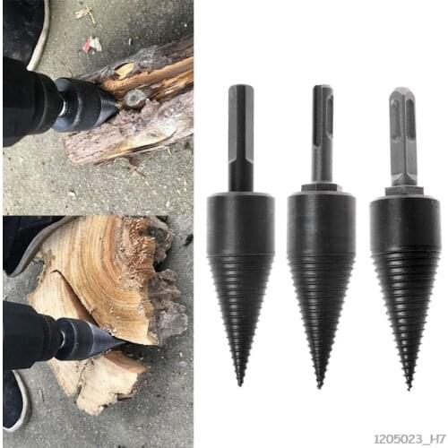 1PC 130x32mm Firewood Machine Drill Wood Cone Reamer Punch Driver Drill Bit Split Drilling Tools