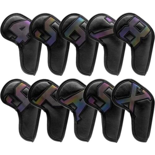 Golf Iron Covers 10Pcs Golf Iron Head Covers Leather Golf Iron Covers Set Golf Iron Headcovers with Tag