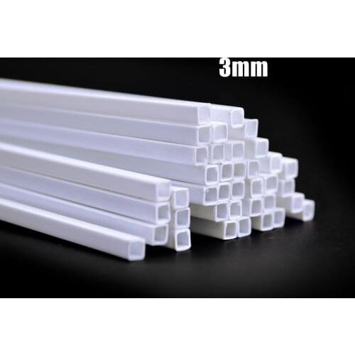 100pcs 3.0*3.0mm Square tube ABS Plastic pipe JYG-3.0 50cm length