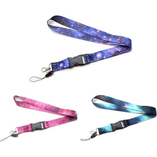 12pcs/lot Nutural Nebula Multi-function Mobile Phone Strap Tags Neck Lanyards for key ID Lanyards Badge Neck Strap webbing E0525
