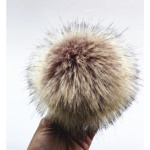 12cm Fluffy Fur Pompom For Bags Clothing Accessories Anti Press Artificial Polyester Pom pom Ball For Hats Knitted Beanie Caps