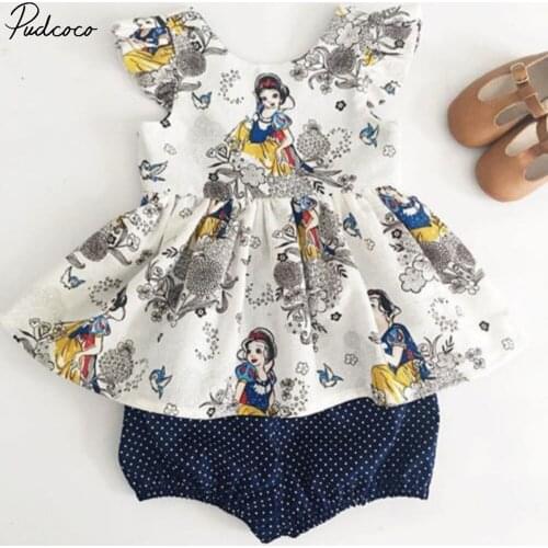 Snow Floral Print Baby Girls Tops T Shirt+shorts Briefs 2pcs Outfits Set Clothes