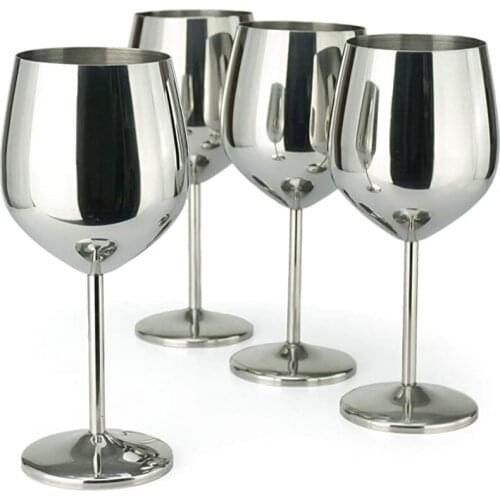 2Pcs Stainless Steel Wine Glass Metal Wineglass Champagne Cocktail Goblet Unbreakable Beer Cup Party Wedding Toasting Drinkware