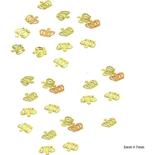3D Studs Gold Glitter Nails Art Decorations Crown Shape Skinny Copper Sticker Sheet Manicure Tips Nails Accessories Studs JE342